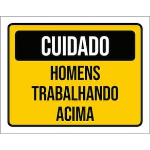 Kit 10 Placas De Cuidado Homens Trabalhando Acima 36X46