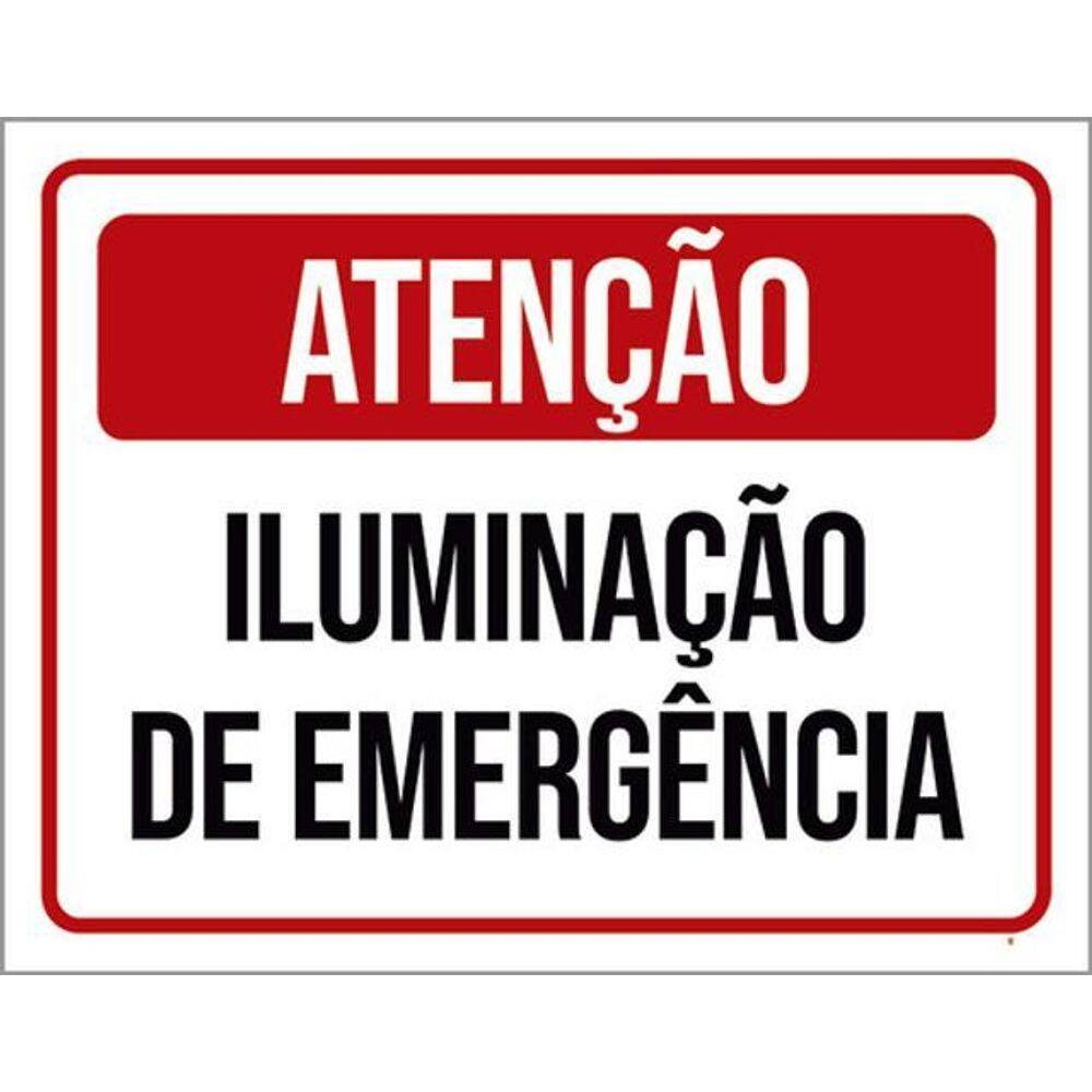 Kit 10 Placas Atenção Iluminação Emergência 36X46
