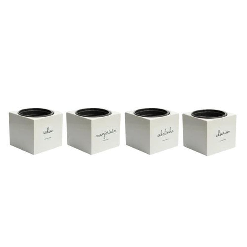 Kit Vasos Quadrados Autoirrigáveis Cinza Claro