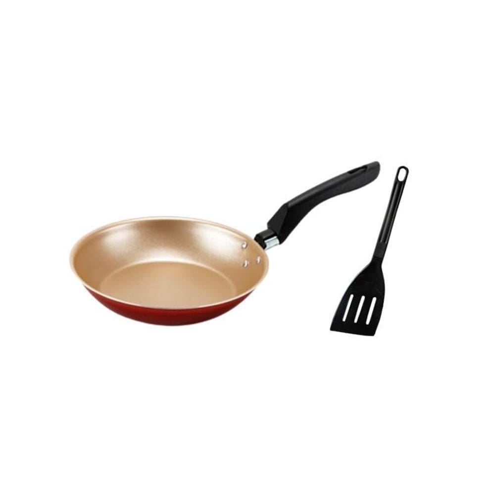 Frigideira Francesa Antiaderente Teflon 22 Cm Cor Cereja E