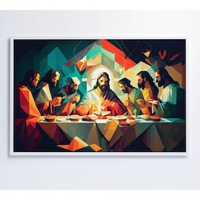 Quadro Jesus Cristo E A última Ceia Medidas 120x80 Cm Impressão Tecido Canvas