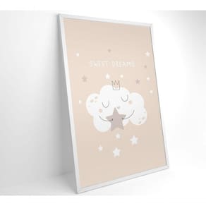 Quadro Infantil Nuvem Doces Sonhos Medidas 80x120 Cm Impressão Vidro Acrílico