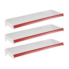 3 Bandejas Gôndolas New Plus 30X91 E Pe Vermelho Sa Gôndolas