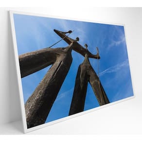 Quadro Os Dois Candangos Brasília Medidas 60x90 Cm Tipo De Impressão Vidro Acrílico