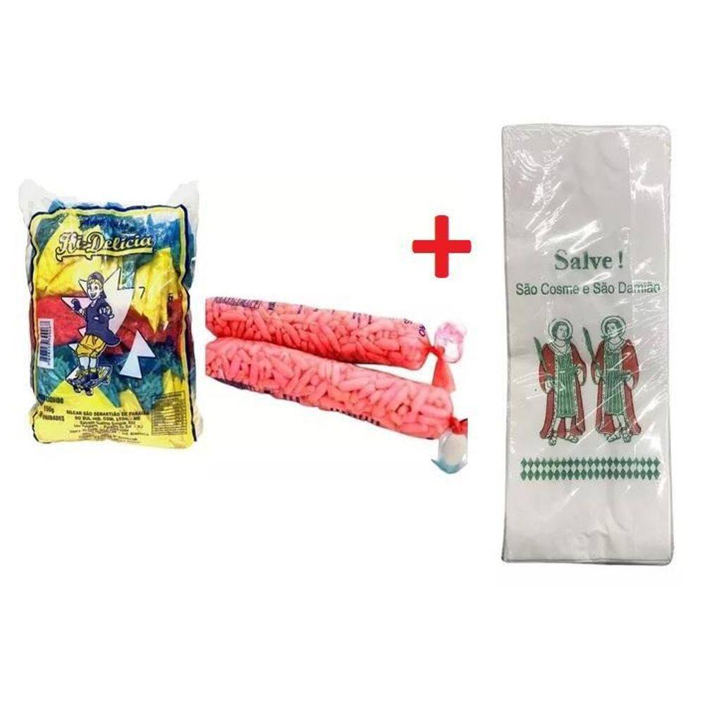 Pacote 250 Saquinhos Flocos Arrozinho+Saco Cosme E Damião