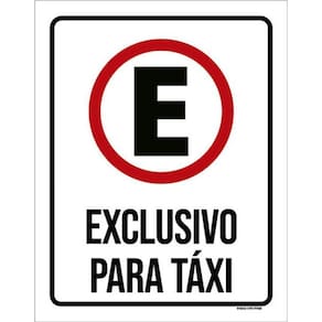 Kit 5 Placas Estacionamento Exclusivo Taxi 36X46
