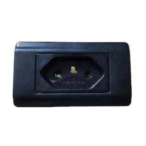 Tomada Para Moveis Ilumi 3 Pinos Preta 10A 250V Nbr 14136