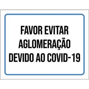 Kit 10 Placas Favor Evitar Aglomeração 36X46
