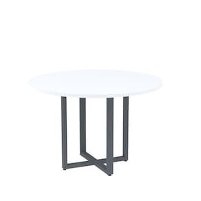 Mesa de Reunião Redonda 100cm Mrr1100p25tub Branco/Grafito