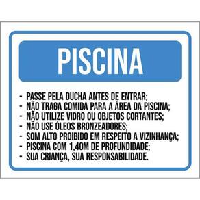 Kit 3 Placas Piscina Ducha Comida Vidro Óleos Som Alto 36X46