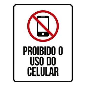 Kit 10 Placas Proibido Uso Do Celular Ícone 36X46