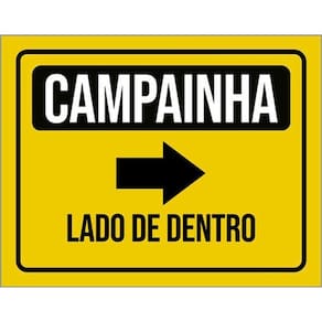 Kit 3 Placas Campainha Lado De Dentro Seta Direita 36X46