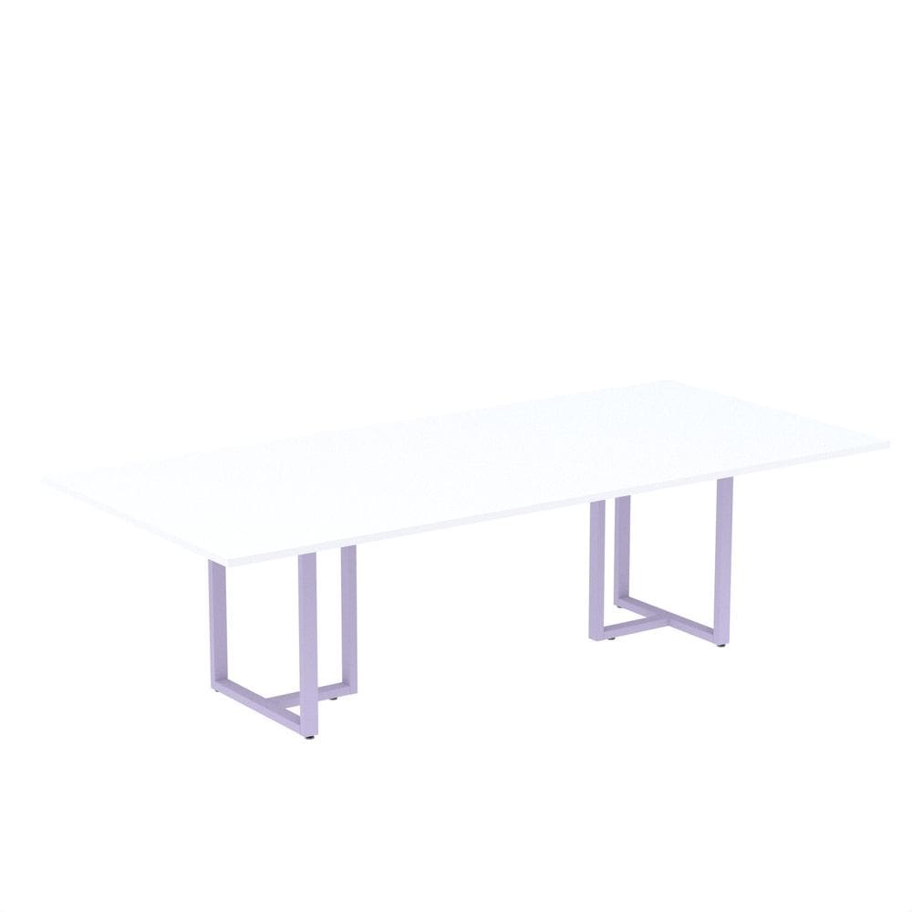 Mesa de Reunião Retangular 200x90cm Mr2000p25tub Branco/Lilás