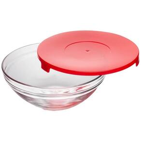 Tigela Vidro Tampa Vermelho 1200Ml 1 Peça Casambiente