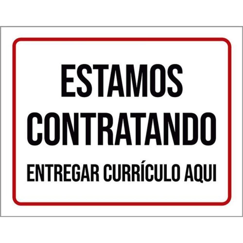Kit 10 Placas Estamos Contratando Currículo 36X46
