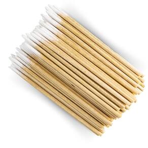Kit 50 Pincel Escova + 100 Palito Algodão Sobrancelha Unhas
