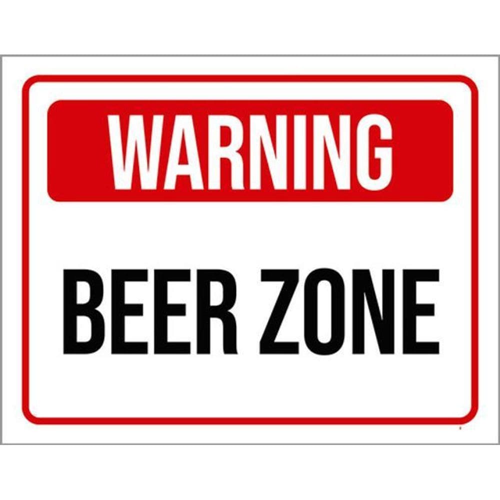 Kit 10 Placas Warning Beer Zone 36X46