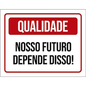 Kit 10 Placas Qualidade Nosso Futuro Depende Disso 36X46