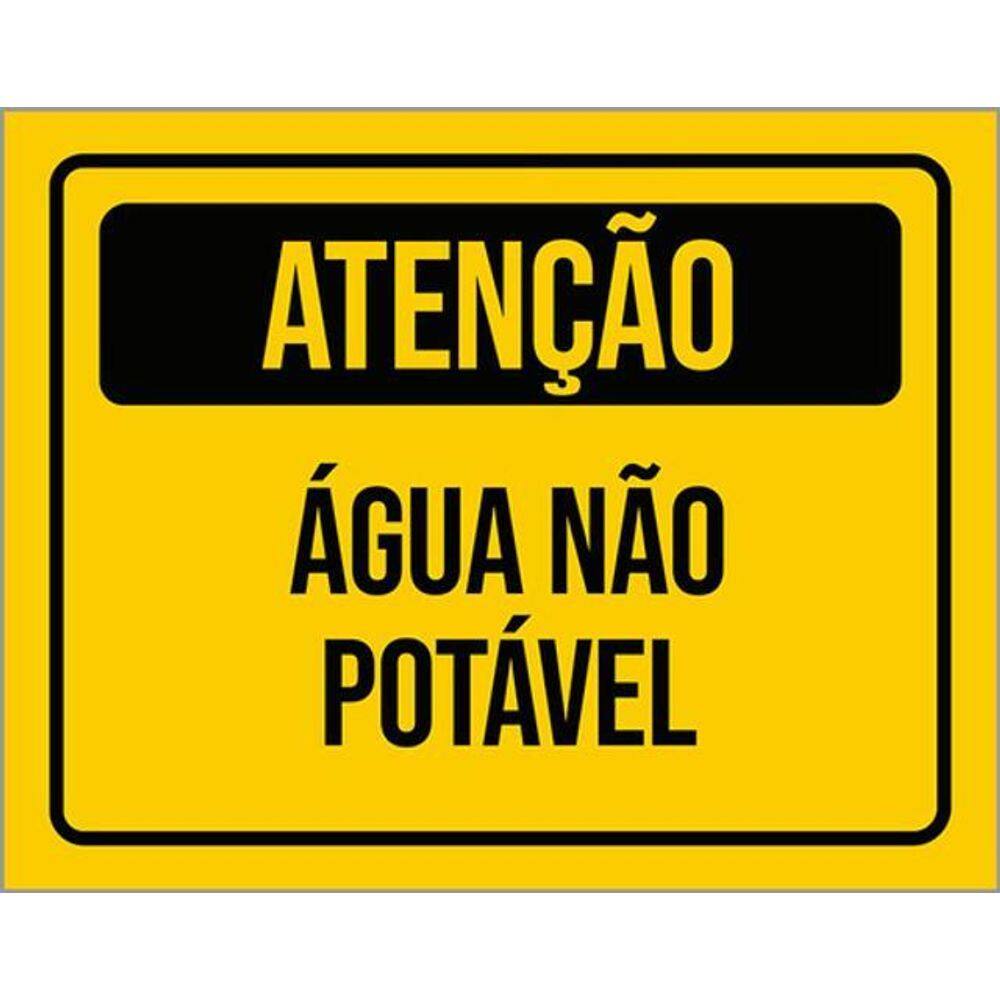 Kit 5 Placas De Atenção Água Não Potável 36X46