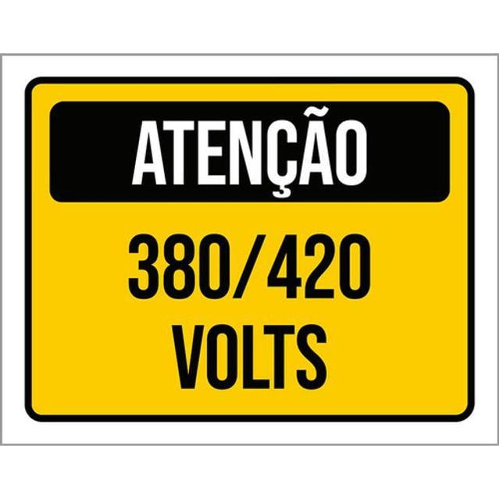 Kit 3 Placas De Atenção 380 420 Volts 36X46
