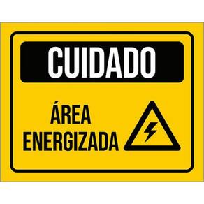 Kit 3 Placa Cuidado Eletricidade Área Energizada 36X46