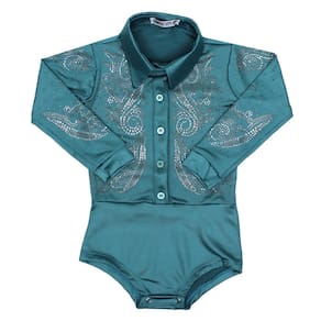 Body Infantil Bordado com Strass Verde Country City 36875