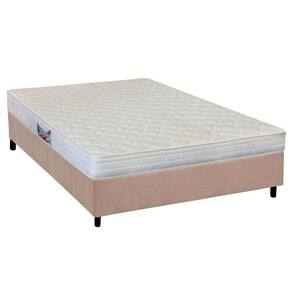 Cama Box Casal: Colchão Espuma Herval AG65 Frontier + Base CRC Suede Clean(138x188)