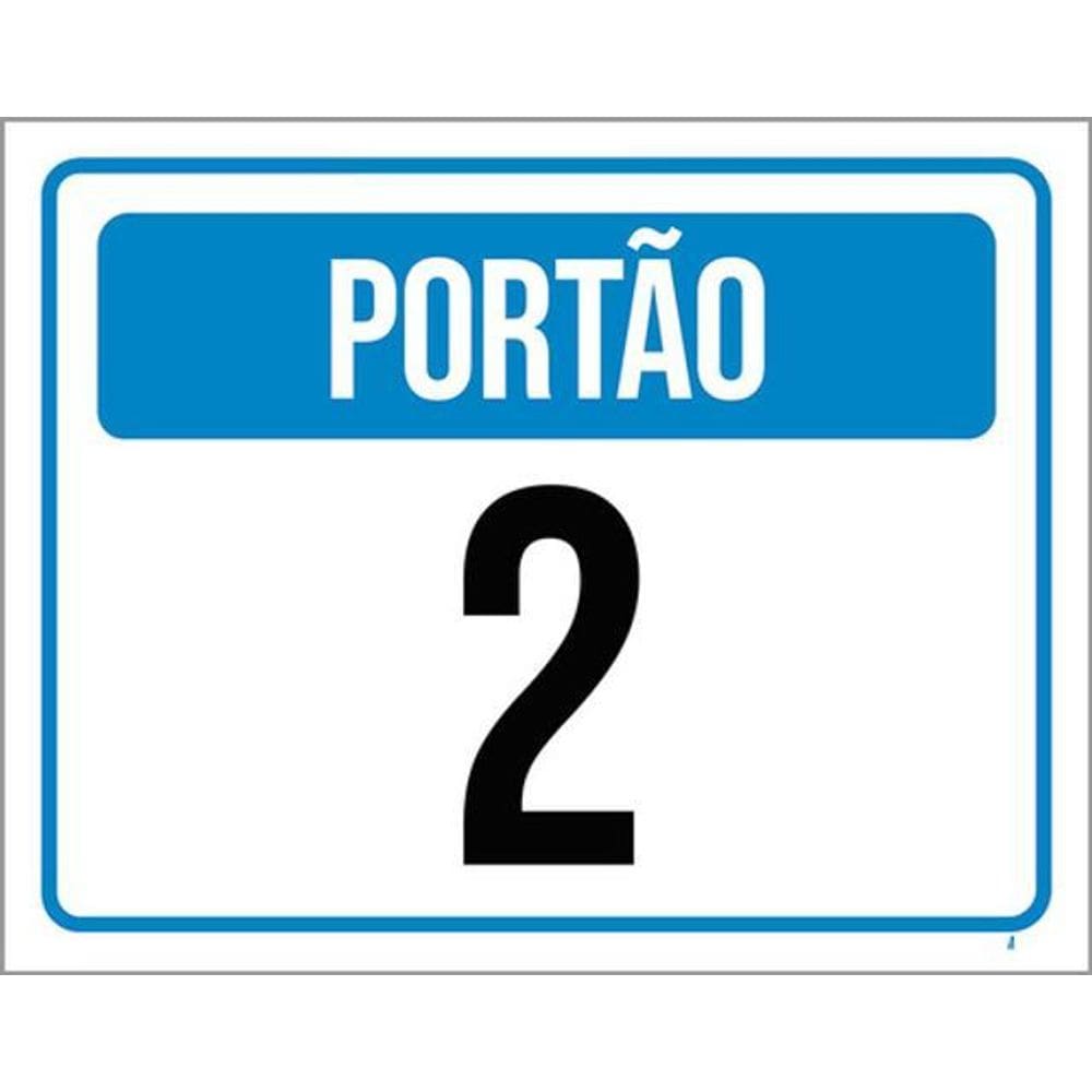 Kit 3 Placas Portão 2 Azul 36X46