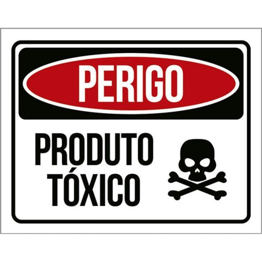 Kit 5 Placas Perigo Produto Tóxico Atenção 36X46