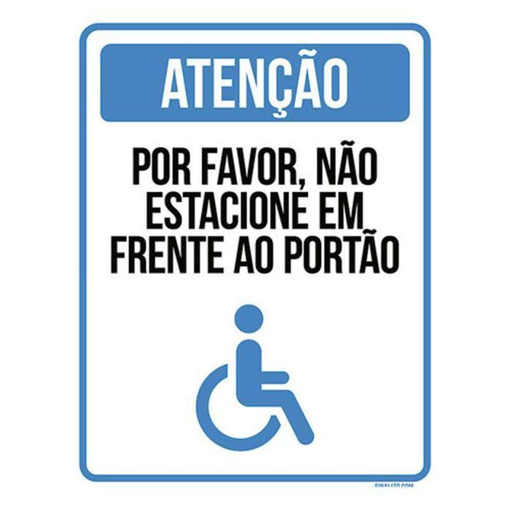 Kit 3 Placa Favor Estacione Portão Preferencial 36X46
