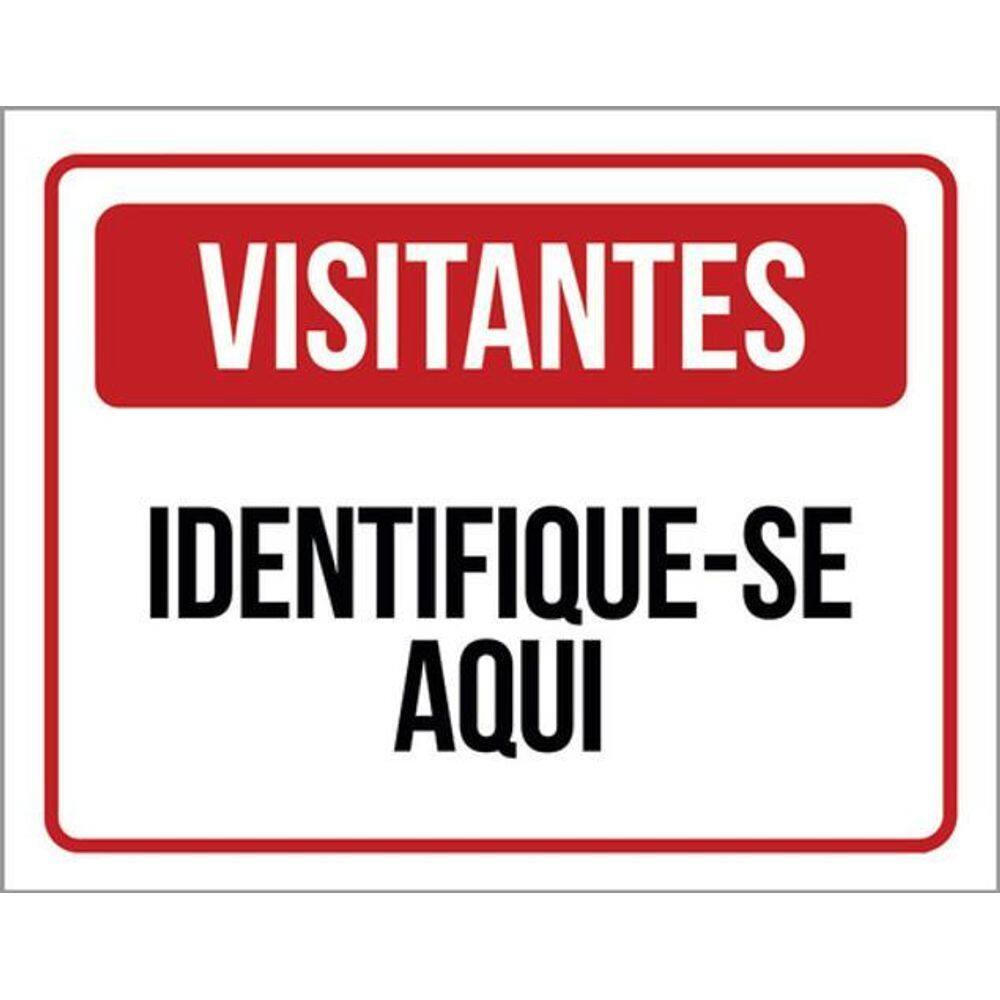 Kit 3 Placas De Visitantes Identifique-Se Aqui 36X46
