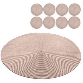 Jogo Americano 8 Lugares Redondo Sousplat Mesa Posta 38Cm