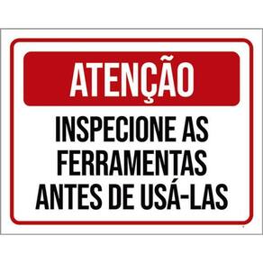 Kit 3 Placas Atenção Inspecione Ferramentas 36X46
