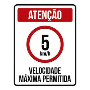 Kit 3 Placas Velocidade Máxima 5Km Máximo 36X46