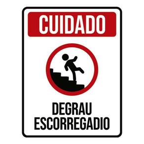 Kit 5 Placas Cuidado Degrau Escorregadio 36X46
