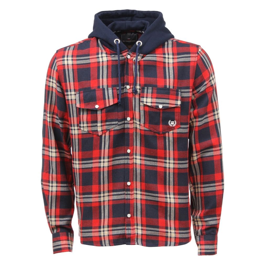 Camisa Vaqueiros Masculina Xadrez Azul Escuro com Vermelho 36831