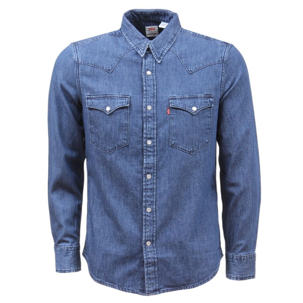 Camisa Jeans Masculina Manga Longa Azul Levi`s 37090