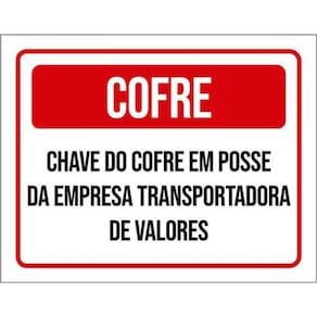 Kit 3 Placas Cofre Chave Posse Empresa 36X46