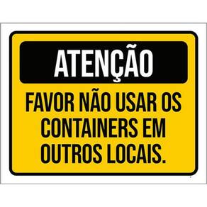 Kit 5 Placas Favor Não Usar Containers 36X46
