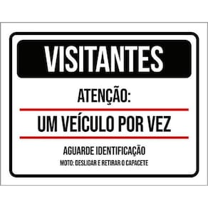 Kit 5 Placas Moradores Veículo Por Vez Identificação 36X46