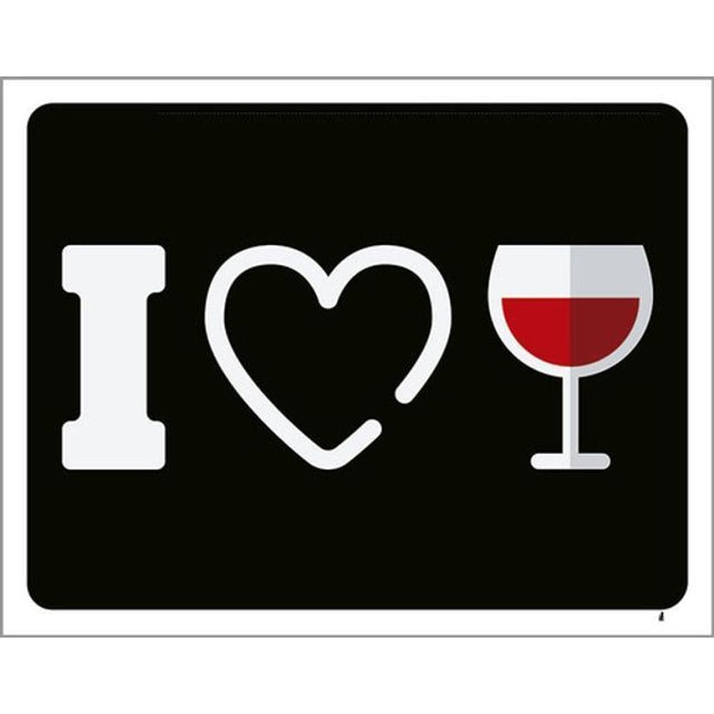 Kit 3 Placas I Love Wine 36X46