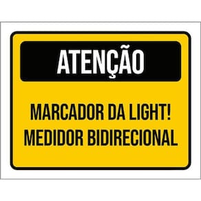 Kit 5 Placas Amarela Atenção Marcador Da Light 36X46