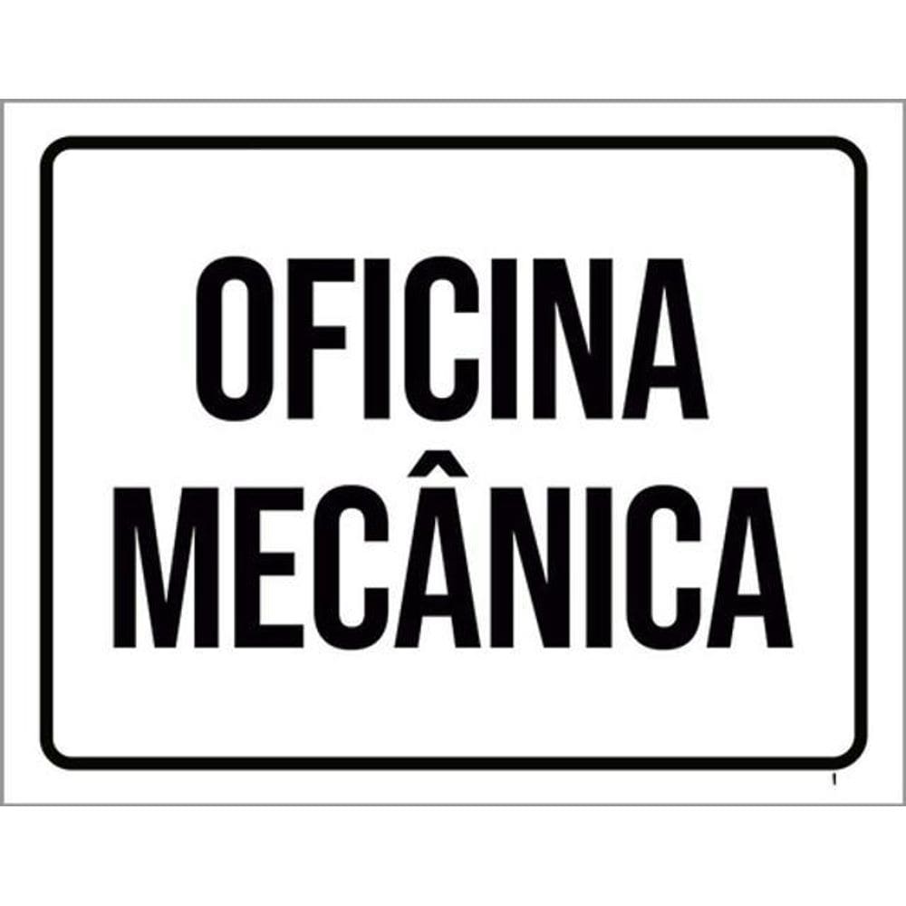 Kit 10 Placas Oficina Mecânica Preta 36X46
