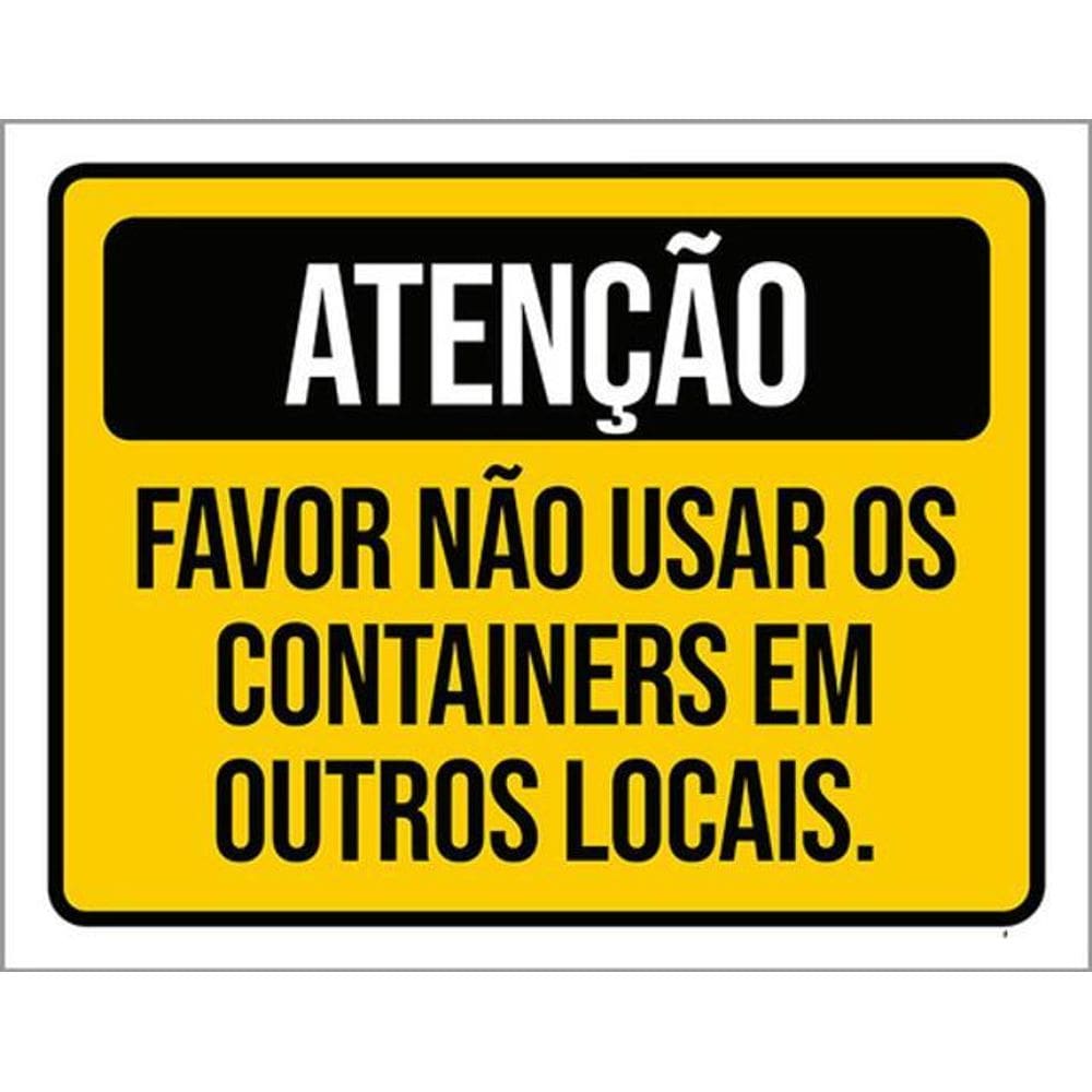 Kit 5 Placas Favor Não Usar Containers 36X46