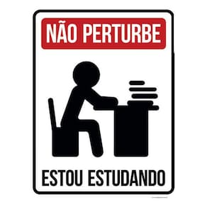 Kit 10 Placas Não Perturbe Estou Estudando 36X46