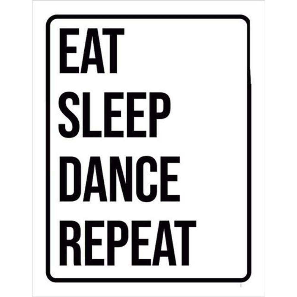 Kit 3 Placas Eat Sleep Dance Repeat 36X46