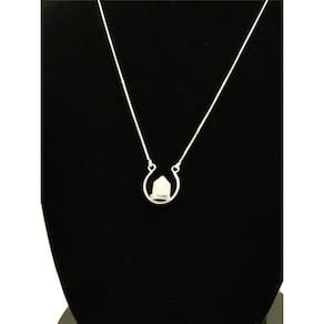 Colar de Prata 925 Pedra Natural Pingente Pendulo