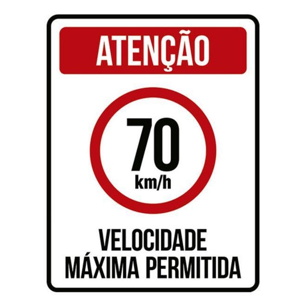 Kit 3 Placas Velocidade Máxima 70Km Máximo 36X46