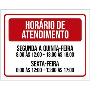 Kit 3 Placa Horário Atendimento Segunda Quinta 8 As 12 36X46