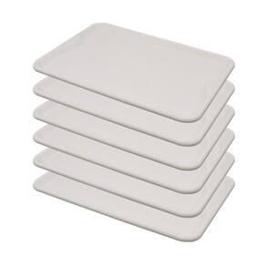 6 Bandejas Refeição Self-Service Branca 48X32,5 Dellaplast